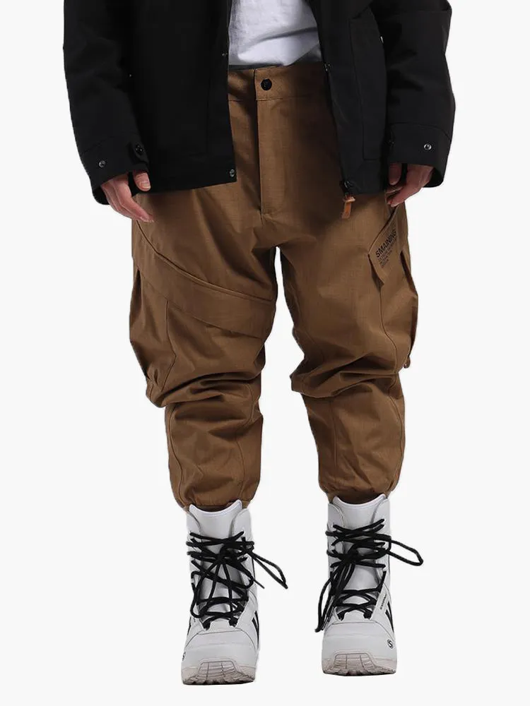 unisex coffee Waterproof, warm, loose, thin, breathable and wear-resistant hip-hop double-board snowboard pants