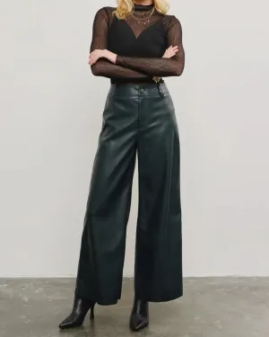 Wide Leg Leather Pants